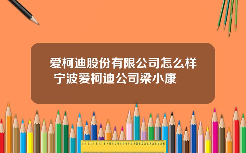 爱柯迪股份有限公司怎么样 宁波爱柯迪公司梁小康